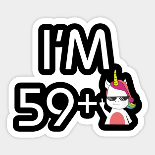 I Am 60 Years Old Funny Unicorn 60th Birthday Gift Sticker